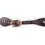 Martin Saddlery Latigo Leather Spur Straps featuring a rich dark brown finish and a durable nickel over brass buckle. These high-quality western spur straps are designed for style and longevity, with pre-punched adjustment holes and a classic contoured shape. Ideal for daily riding, competition, or ranch work, this pair of handcrafted leather straps provides a secure fit and timeless equestrian look.