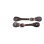 Martin Saddlery Medium Latigo Leather Spur Straps in rich brown, featuring durable nickel over brass buckles. This pair of high-quality western spur straps includes classic teardrop-shaped ends with pre-punched holes for easy attachment to spurs. Professional equestrian gear designed for long-lasting performance, style, and comfort in the arena or on the ranch. Essential horse tack for western riders.