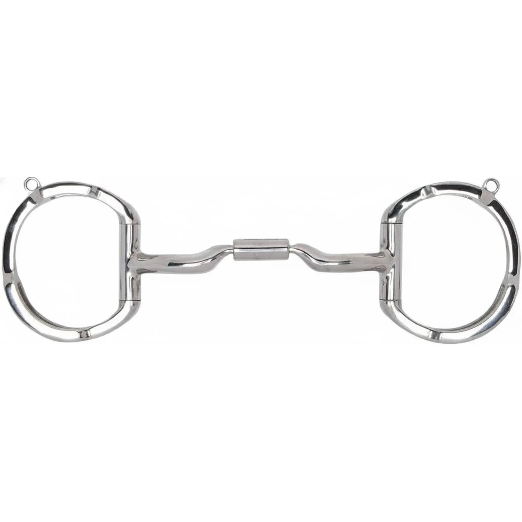 Myler 04 Stainless Steel Eggbutt with Hooks Level 2 Horse Bit, featuring a 4 3/4 inch mouthpiece. This polished silver bit includes a low-port comfort snaffle with copper inlays to encourage salivation and relaxation. The eggbutt rings with hooks offer versatile rein placement for clear communication and subtle leverage. A premium equestrian essential for horse training and performance tack collections.