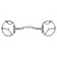 Myler 32 Western Dee Bit with Hooks featuring a 5-inch Sweet Iron MB 32 Mullen Barrel mouthpiece with copper inlay. This stainless steel Level 2 bit is designed for Western riding, offering ergonomic tongue relief and clear communication. The specialized Dee rings include integrated hooks for bridle and rein stability. Ideal equestrian tack for riders seeking comfort and performance for their horse.