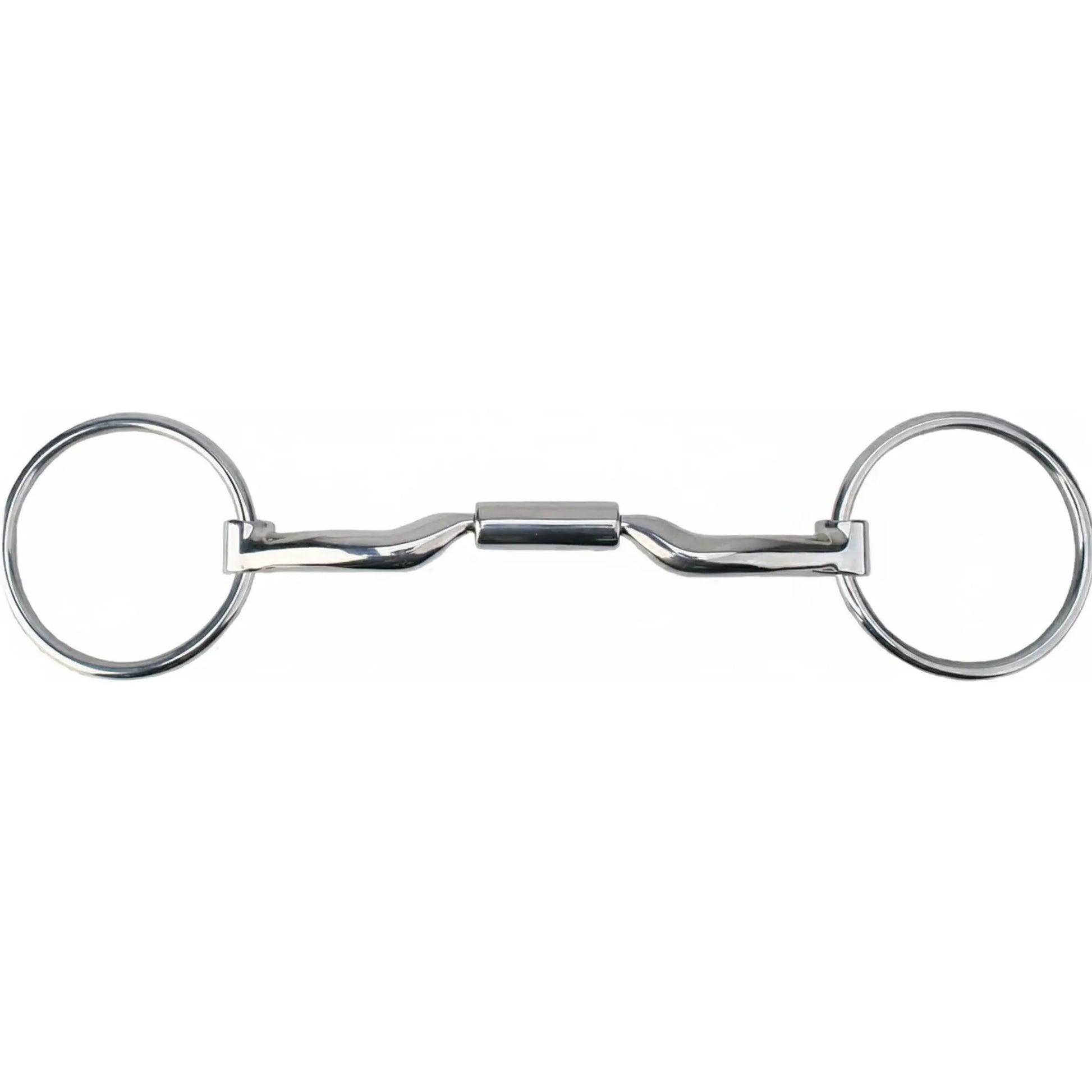 Myler Bridoon Stainless Steel Low Port Comfort Snaffle Bit MB 04 Level 2 with Copper Inlay. This high-quality 4 3/4 inch equestrian bit features a polished finish, loose ring cheekpieces, and a curved mouthpiece designed for tongue relief and gentle communication. Perfect for horse training and dressage, this ergonomic snaffle promotes relaxation and responsiveness in Level 2 horses. Professional-grade horse tack for precision riding and refined control.