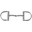 Myler MB 09 Snaffle English Dee Bit with Hooks, size 5 inch. This polished stainless steel horse bit features a Level 1 mouthpiece with copper inlays to encourage salivation. The classic D-ring design includes integrated slots for bridle and rein attachment, providing fixed lateral pressure and optional leverage. A professional-grade equestrian bit ideal for training and English riding disciplines.