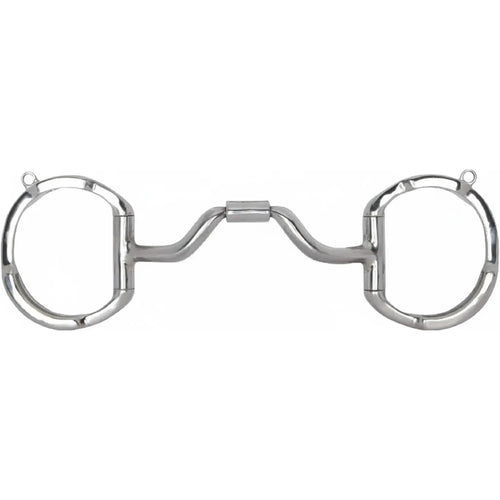 Myler MB 33 Eggbutt with Hooks horse bit, featuring a Level 3 high ported barrel mouthpiece in polished stainless steel with copper inlay. The wide port offers maximum tongue relief for performance horses, while the eggbutt cheekpieces with integrated hooks provide mild leverage and stability. This professional equestrian bit is designed for refined communication and horse comfort during schooling or competition.