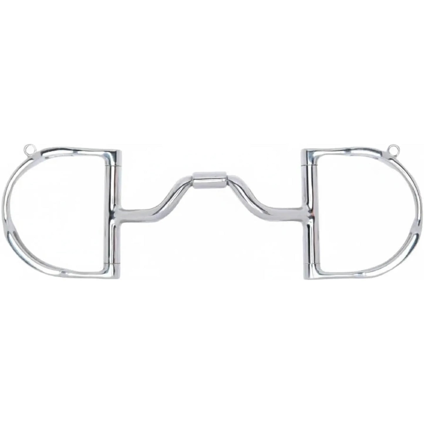 Myler MB 33 English Dee Bit with Hooks featuring a 5-inch Level 3 stainless steel mouthpiece. This professional equestrian bit includes a low port with a roller for maximum tongue relief and independent side movement. The Dee-ring cheeks with hooks offer subtle leverage and precise communication, making it an ideal choice for advanced horse training and dressage. Polished stainless steel finish provides durability and a classic look for any bridle.