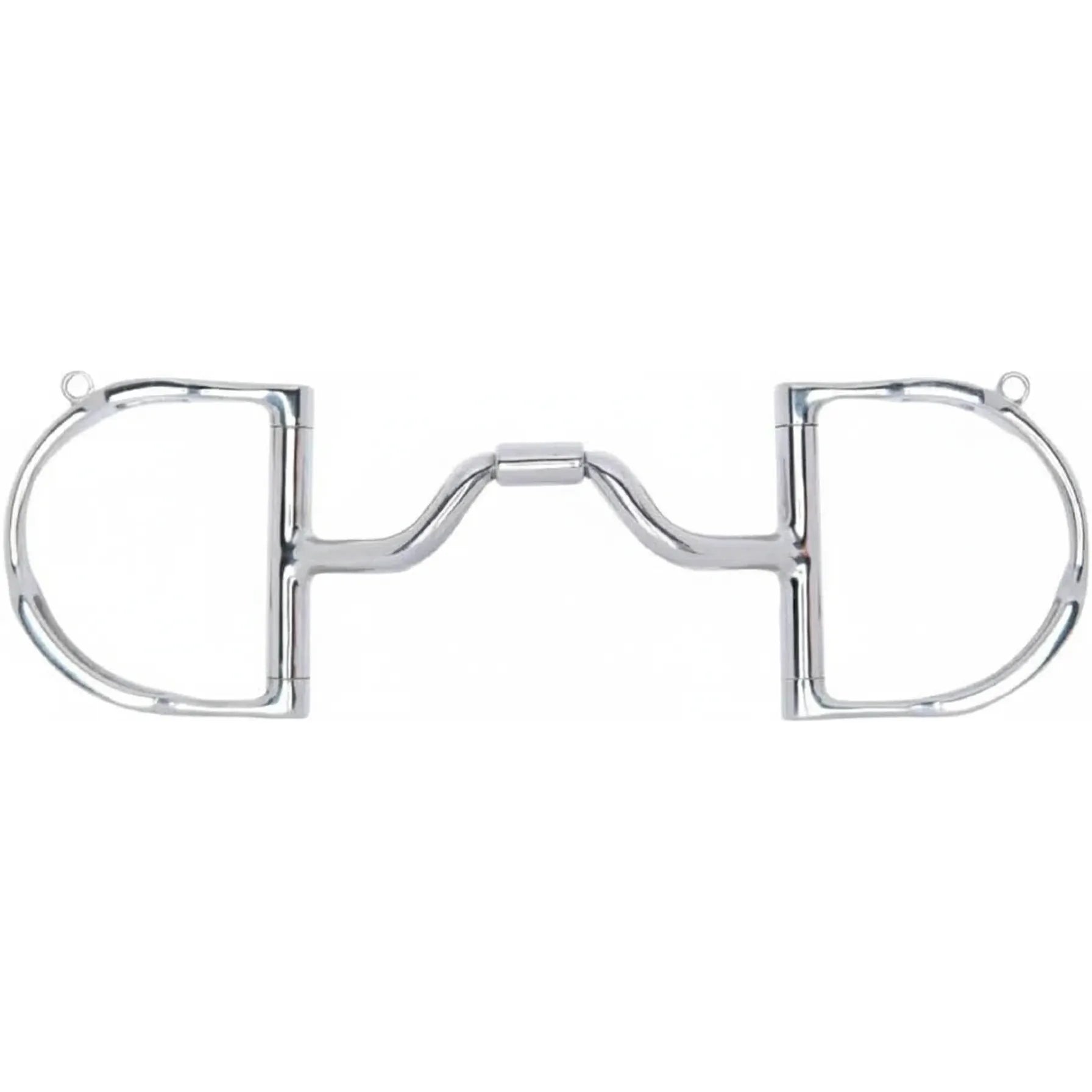 Myler MB 33 English Dee Bit with Hooks featuring a 5-inch Level 3 stainless steel mouthpiece. This professional equestrian bit includes a low port with a roller for maximum tongue relief and independent side movement. The Dee-ring cheeks with hooks offer subtle leverage and precise communication, making it an ideal choice for advanced horse training and dressage. Polished stainless steel finish provides durability and a classic look for any bridle.