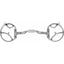 Myler Western 2 Hook Low Port Comfort Snaffle (MB 04) horse bit with a 5.5" mouthpiece. Features polished stainless steel cheeks with two hook attachment points and a curved low port mouthpiece with a rotating central barrel. Designed for independent side movement and refined communication, this professional-grade equestrian tack provides ergonomic comfort and clear signaling for Western riding and training.