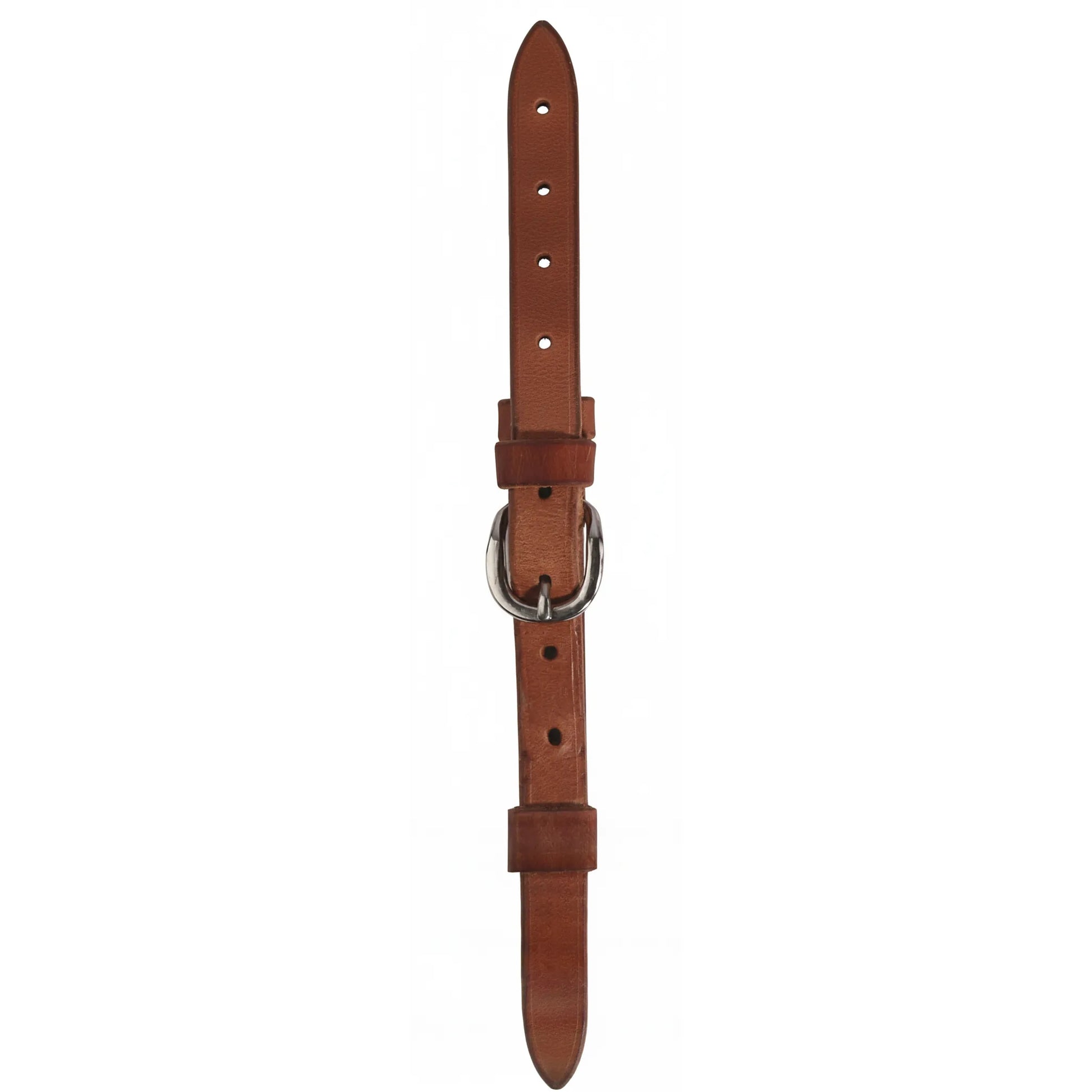 Professional's Choice 3/4 inch Harness Leather Replacement Breast Collar Tug crafted from premium Hermann Oak leather. This durable Western horse tack features heavy-duty stainless steel buckle hardware and double leather keepers for a secure fit. A high-quality replacement strap for equestrian breast collars, finished in a rich natural brown color. Essential gear for barrel racing, roping, or trail riding.