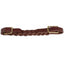 Professional's Choice Bleeding Heart Curb Strap in rich, heavy oil harness leather featuring an intricate braided design and solid brass hardware. This durable western horse tack accessory offers a traditional ranch-ready look with adjustable buckles for a secure fit. Ideal for western bridles, this high-quality leather curb strap combines classic style with professional performance.