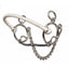 Professional's Choice Brittany Pozzi Equine Twisted Wire Snaffle Bit with a Medium Twist. This silver combination horse bit features a white rope noseband, a twisted wire mouthpiece, and a matching curb chain. Ideal for barrel racing and western performance, this precision-engineered bit provides balanced control and refined communication between horse and rider.