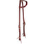 Professional's Choice Burgundy Latigo Turned Ear Headstall. High-quality western horse headstall crafted from rich, dark burgundy latigo leather. Features a comfortable turned-ear loop, adjustable cheek pieces with sleek silver buckles, and classic leather tie-bit ends. A durable and elegant addition to your western tack collection, perfect for horse shows, ranch work, or trail riding.