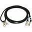Professional's Choice 16' black woven poly cord rope draw reins featuring four silver-toned metal quick snaps for easy attachment to the horse's bit and girth. These durable, high-quality equestrian training reins are coiled to show the textured black rope construction, perfect for horse schooling and developing proper frame and balance. An essential piece of professional horse tack for trainers and riders.