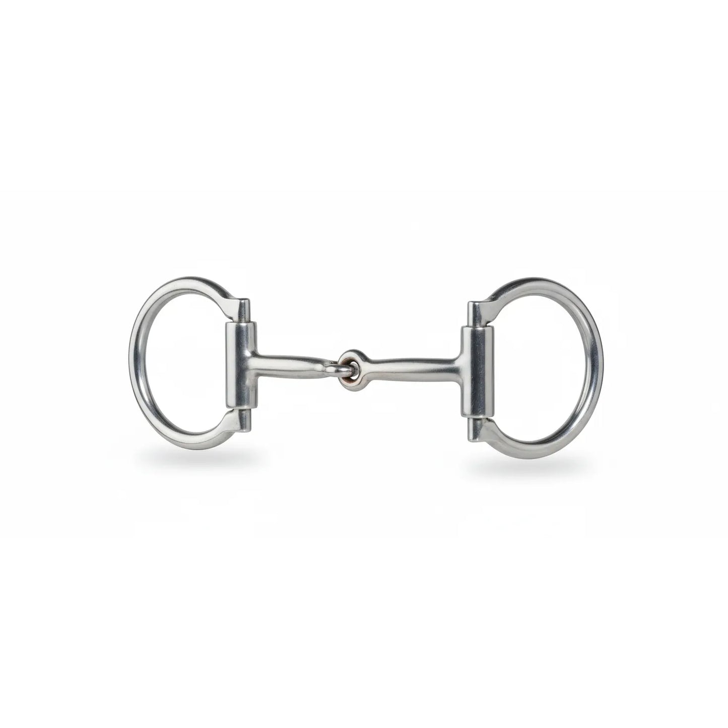 Professional's Choice PCB-980 D-Ring Snaffle Horse Bit featuring a 5 1/4" sweet iron single-jointed mouthpiece with thin copper inlays to promote salivation and a soft mouth. The polished stainless steel D-ring cheeks offer lateral stability and a classic equestrian look. High-quality training and showing equipment designed for gentle communication and control between horse and rider, suitable for both English and Western disciplines.