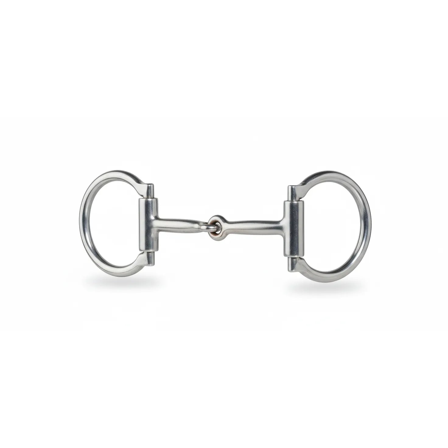 Professional's Choice PCB-980 D-Ring Snaffle Horse Bit featuring a 5 1/4" sweet iron single-jointed mouthpiece with thin copper inlays to promote salivation and a soft mouth. The polished stainless steel D-ring cheeks offer lateral stability and a classic equestrian look. High-quality training and showing equipment designed for gentle communication and control between horse and rider, suitable for both English and Western disciplines.