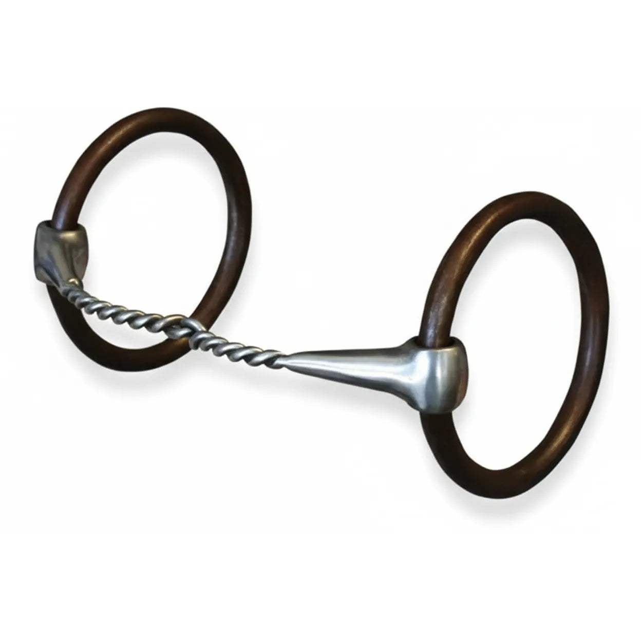 Professional's Choice Equine O-Ring Training Snaffle Bit featuring 3-inch dark antique rings and a 5 1/4-inch silver single jointed mouthpiece with a twisted wire design. This professional horse bit is engineered for clear communication and training, utilizing a durable stainless steel center and loose rings for optimal responsiveness. An essential piece of high-quality horse tack for western or English riders looking for effective training tools and equestrian gear.