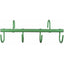 Professional's Choice Green 6-Hook Adjustable Metal Horse Tack Rack wall mount stable organizer. This durable, powder-coated green metal rack features six rotatable and adjustable hooks, perfect for hanging bridles, halters, and lead ropes. An essential equestrian storage solution for organizing your tack room, barn, or horse trailer with heavy-duty, customizable utility.
