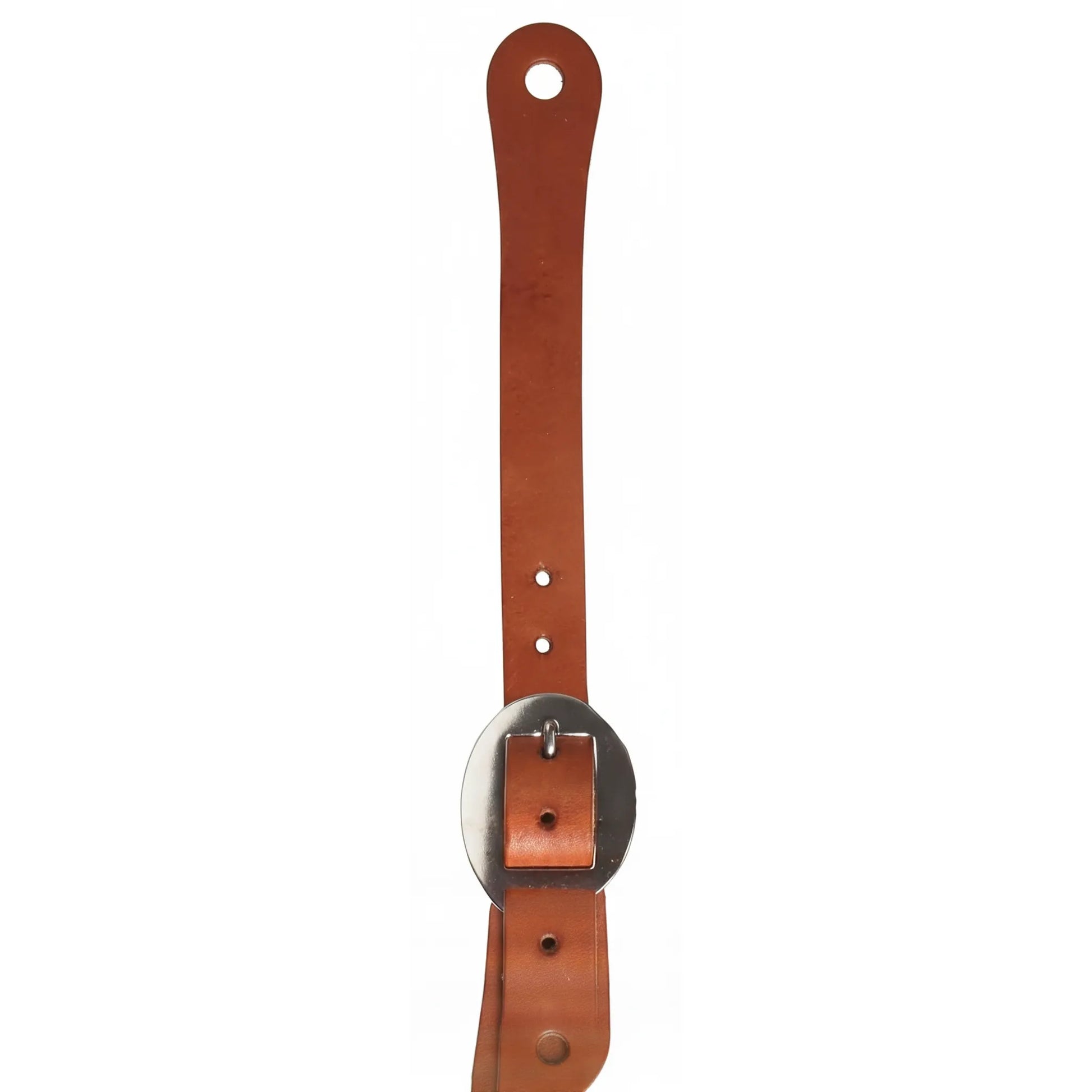 Professional's Choice Men's 3/4 Inch Sagebrush Spur Straps crafted from premium light brown harness leather. These durable western spur straps feature a polished silver-toned oval buckle and pre-punched adjustment holes for a secure fit. A classic equestrian accessory for cowboys and western riders, blending traditional style with high-quality performance leather.