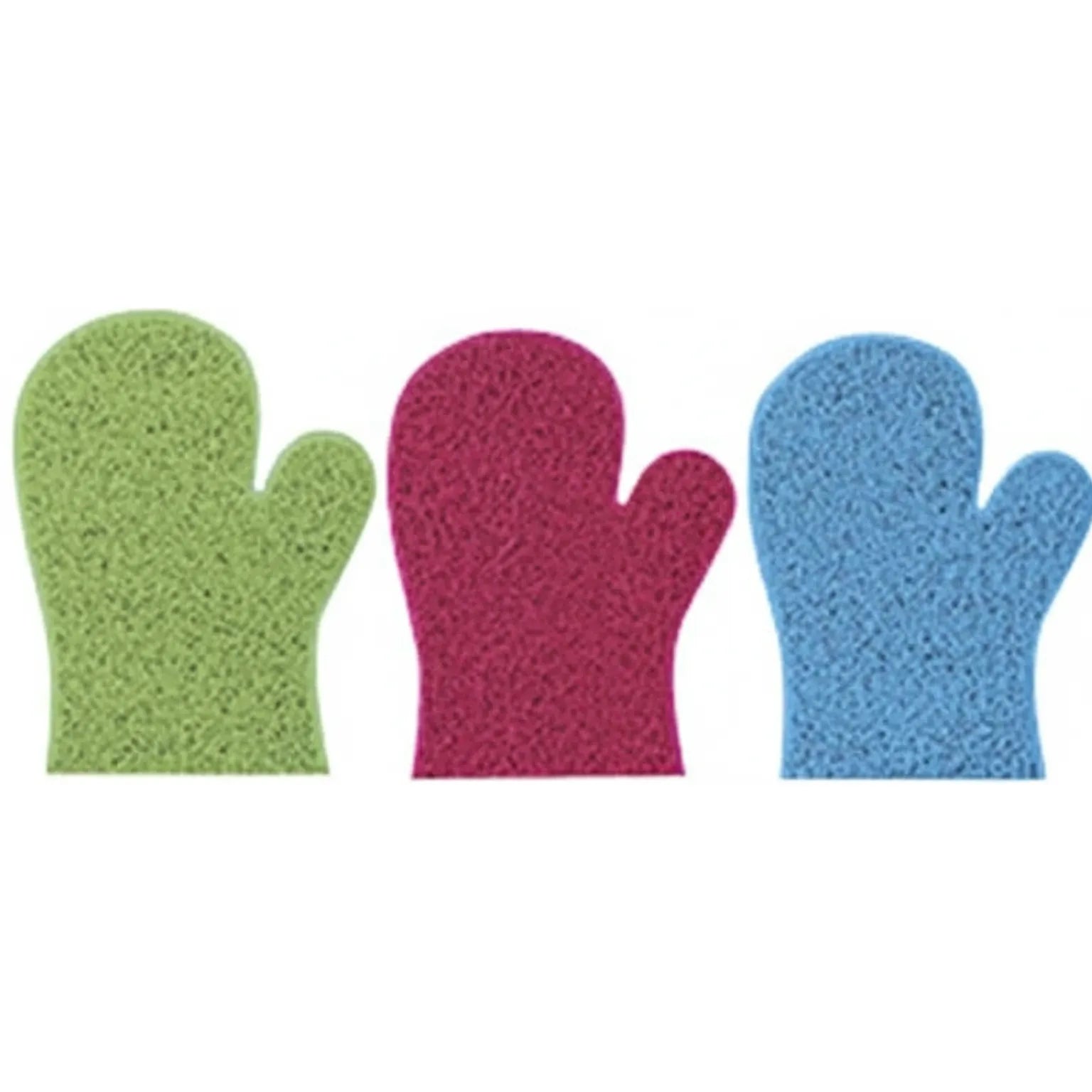 Professional's Choice Miracle Mitt horse grooming wash mitts in assorted vibrant colors including lime green, magenta pink, and bright blue. These textured scrubby mittens are designed for a deep, exfoliating clean during horse bathing, making it easy to remove dirt, sweat, and loose hair. The ergonomic mitten shape provides excellent grip and control, serving as a durable equine grooming essential for daily stable use or show prep.