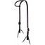 Professional’s Choice Ranchhand Double Buckle One Ear Headstall in premium dark brown leather. This western horse headstall features adjustable silver buckles on both cheek pieces and traditional tie-bit ends for a secure, custom fit. A durable and stylish piece of equestrian tack perfect for ranch work, trail riding, or western performance. Elevate your horse's look with this classic single-ear design.