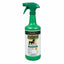 Pyranha Zero Bite Natural Fly Spray in a 32oz green spray bottle. This water-based, eco-friendly insect repellent features a white label with illustrations of a horse and dog, highlighting its safe use for multiple animals. A non-greasy, natural bug spray designed to protect horses, dogs, and cats from flies, gnats, and mosquitoes. Perfect for equine grooming and summer pest control on the farm.