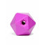 Vibrant pink Shires Equine Ball Feeder, a durable 9-inch polyhedral treat ball designed as a slow-feed enrichment toy for horses and ponies. This geometric stable toy features a recessed central hole for dispensing treats, providing an engaging boredom breaker for stall or paddock use. Its faceted shape ensures irregular rolling to keep horses entertained and mentally stimulated during foraging.