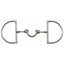 Shires Hunter Dee Segunda Bit #88709 in polished stainless steel. This English horse bit features fixed D-ring cheeks and a unique three-piece mouthpiece with a high U-shaped port. Designed to provide tongue relief and precise communication, this professional-grade equestrian hardware is a sophisticated choice for hunter-jumper riders. Durable, sleek silver tack perfect for competitive showing or daily schooling.