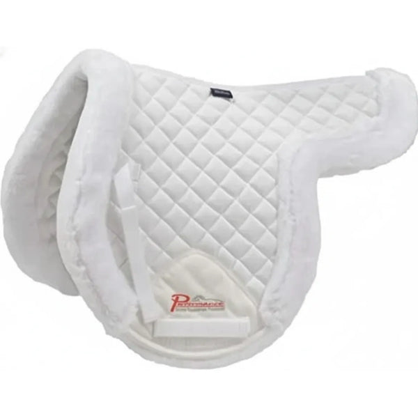 Shires SupaFleece Rimmed Shaped Saddle Pad - Luxury Faux Sheepskin Lining & Shock Absorbing Rolled Edges