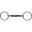Shires Sweet Iron Copper Roller Snaffle Bit featuring a 14mm mouthpiece and 65mm loose rings. This double-jointed horse bit combines a dark sweet iron finish with central copper rollers and copper inlays to encourage salivation and bit acceptance. A professional-grade equestrian tool designed for gentle communication and tongue stimulation, perfect for horse training and daily riding. Durable horse tack that promotes relaxation and improved responsiveness.