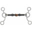 Shires Sweet Iron Copper Tom Thumb Bit #507 featuring a 14mm double-jointed mouthpiece with three central copper ribs to encourage salivation. This high-quality horse bit includes 140mm stainless steel cheeks with a classic three-ring design for versatile leverage and control. The sweet iron and copper combination promotes a soft, responsive mouth, making it an excellent choice for equestrian training and professional horse riding.