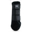 Toklat Woof Wear Training Wrap in black, designed for superior horse leg support and fetlock protection. This breathable neoprene boot features three wide, secure hook-and-loop straps to ensure a snug fit and stability during training sessions. The iconic white Woof Wear logo is prominently displayed on the top strap. Perfect for equestrians seeking durable, high-impact protection and comfort for their horses' lower legs.