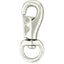 Weaver Leather #3142 Heavy-Duty Nickel-Plated Malleable Iron Bull Snap featuring a polished silver finish. This 4-inch snap hook includes a secure spring-loaded closure and a smooth swivel eye designed for 1-inch straps. Perfect for crafting horse lead ropes, livestock equipment, or heavy-duty pet leashes, this durable hardware combines professional-grade strength with a sleek aesthetic for DIY leathercraft and repair projects.
