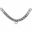 Weaver Leather 11-inch English Curb Chain in shiny nickel-plated steel. This premium horse tack hardware features a classic double-link design with a central lip strap ring for a secure fit. Perfect for English bridles, this durable silver equestrian accessory is a must-have for dressage, jumping, and training. Professional-grade metal curb chain for horse bits and bridles.