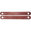 Pair of Weaver Leather Basic Single Ply Russet Harness Leather Slobber Straps, 1-1/4" x 10-3/4". These durable western tack accessories feature pre-cut holes and slits at each end for easy bit attachment. Crafted from high-quality russet harness leather, they provide a classic look and functional weight for better communication between horse and rider during training or trail riding.