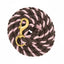 Weaver Leather Cotton Horse Lead Rope in Chocolate and Pastel Pink, featuring a 5/8" x 10' twisted design. This high-quality equestrian tack includes a premium solid brass swivel bolt snap for secure attachment. Neatly coiled to show its soft texture and vibrant two-tone color, this durable horse lead is essential for daily handling, training, and stable use. Combining style and strength, it’s a must-have accessory for any horse owner's collection.