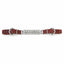 Weaver Leather Curb Strap in Burgundy Latigo with a 5/8" width. Features a 4-1/2" double flat link silver chain center for precise communication. Durable leather straps with silver-tone buckles and keepers provide a secure fit on western bridles. High-quality equestrian horse tack for western riding, training, and performance.