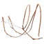 Weaver Leather German Russet Harness Leather Training Martingale featuring 1/4" white nylon rope and durable stainless steel hardware. This professional horse training tack includes adjustable straps with multiple dees for versatile settings and swivel snap ends for easy attachment to a cinch. Ideal for western training and improving head carriage, this premium martingale combines traditional russet leather with modern performance rope for effective communication.