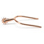Weaver Leather Ladies' Copper Plated Quick On Spurs featuring a 1.5" shank and a 9-point rowel. These elegant, polished copper western spurs add a touch of rose-gold style to equestrian gear. Designed for fast and easy attachment to riding boots, they offer durability and precise control for western riding and horse shows. A stylish and functional choice for women's equestrian accessories.
