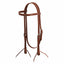 Weaver Leather 5/8" Latigo Browband Headstall in rich burgundy leather with classic white contrast stitching. This high-quality western horse headstall features durable stainless steel buckles and functional water tie bit ends for secure attachment. Designed for comfort and longevity, it’s a versatile piece of equestrian tack perfect for western riding, trail, or daily training. Professional-grade craftsmanship for a sleek, traditional look in the arena or on the trail.