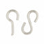 Pair of Weaver Leather Nickel Plated English Curb Chain Hooks. These durable, rust-resistant silver metal hooks are essential equestrian tack for English bridles. Featuring a classic S-hook design, they ensure a secure and reliable attachment for curb chains. The high-quality, shiny nickel finish offers a professional look for horse shows or daily schooling. Ideal for bit accessories and tack room replacements.