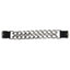 Weaver Leather horse curb strap featuring a double row of flat link chrome chain measuring 4.5 inches. The 5/8 inch black nylon straps include sturdy silver-toned buckles for easy adjustment. This durable equestrian accessory provides precise control and a professional look for western riding bits. Ideal for riders seeking high-quality horse tack with a classic chrome and black aesthetic.