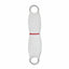 Weaver Leather 15-inch Rayon Pony Cinch featuring soft white cords and a vibrant red center accent. This essential piece of equestrian horse tack includes durable nickel-plated hardware rings for a secure fit. A stylish and functional choice for pony saddles, perfect for young riders and western or English riding disciplines.