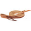 Weaver Leather Hermann Oak harness leather split reins in classic russet. These extra-heavy, single-ply western horse reins feature water loops with tie ends for secure bit attachment. Perfect for ranch work, training, or trail riding, this high-quality equestrian tack offers a weighted feel and superior durability. A must-have for any horse rider looking for professional-grade leather reins.