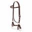 Weaver Leather Side Pull horse bridle crafted from premium burgundy latigo leather with a white double rope noseband and sleek nickel-plated hardware. This bitless training headstall features an adjustable browband and throatlatch for a secure fit. A high-quality western tack essential for gentle control during training or trail riding, offering both durability and classic style for your horse.