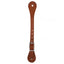 Weaver Leather Single-Ply Brown Latigo Leather Spur Straps for adults, featuring high-quality brown leather and a polished silver nickel buckle for an adjustable fit. These durable, single-ply western horse tack straps are designed with classic teardrop ends and pre-punched holes for secure attachment to spurs. Ideal for barrel racing, trail riding, or daily training, this professional-grade equestrian gear adds a timeless look to any western boot.