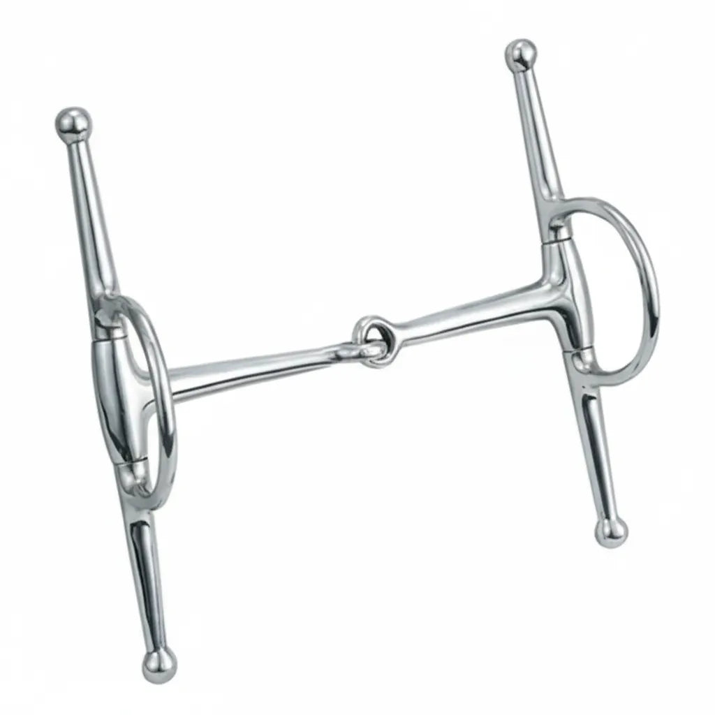 Weaver Leather Stainless Steel 6 inch Full Cheek Eggbutt Snaffle Bit with 7-3/4 inch cheeks. This polished silver horse bit features a single-jointed mouthpiece and long cheek bars for enhanced lateral steering and stability. Durable and corrosion-resistant equestrian tack, perfect for horse training and English riding styles. Essential hardware for a classic, professional look.