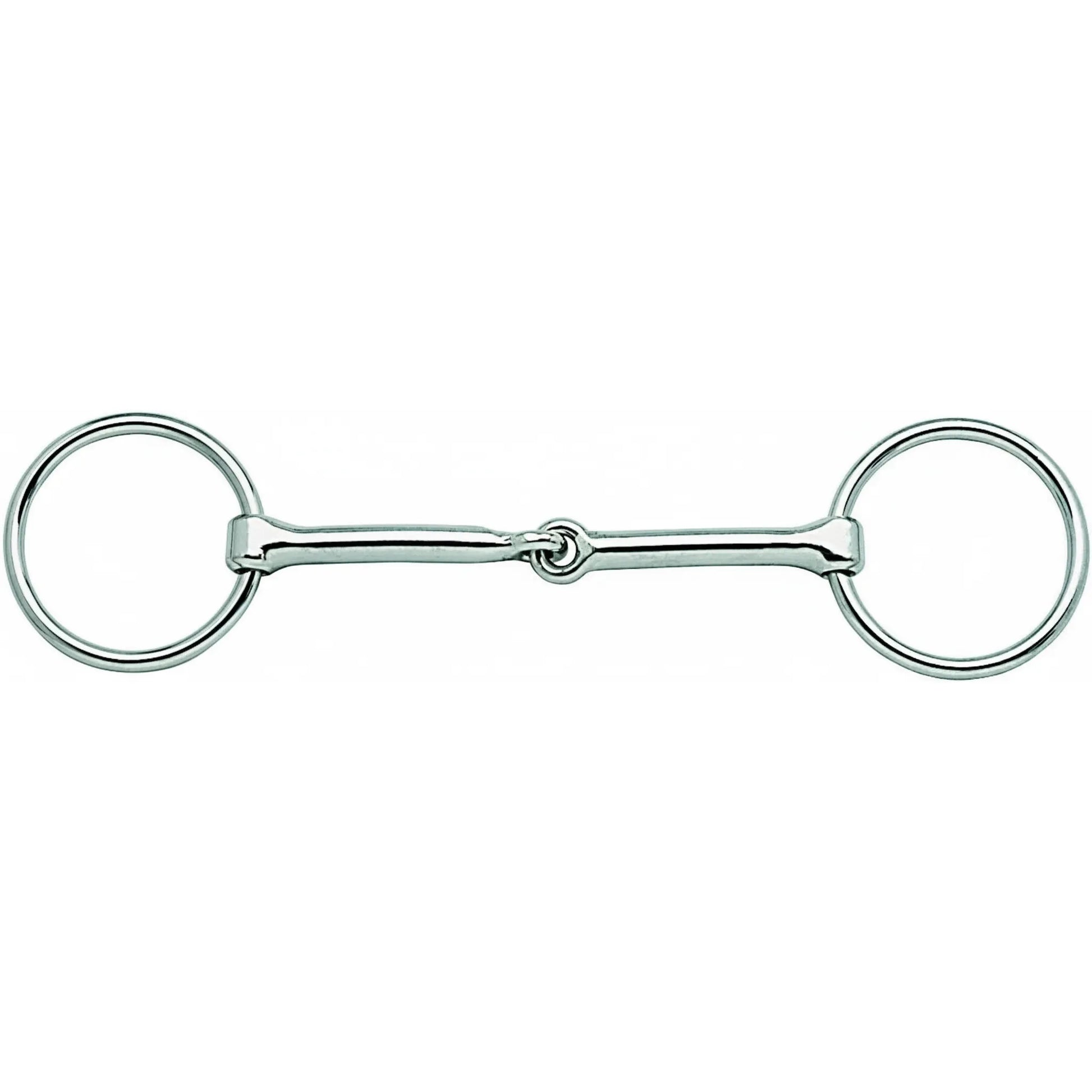 Weaver Leather Stainless Steel Draft Horse Snaffle Bit with a 6-inch single-jointed mouthpiece and 2.5-inch loose rings. This high-quality, durable equestrian tack is specifically sized for larger draft breeds, offering a sleek silver finish and smooth action. Perfect for daily riding or training, this rust-resistant horse bit is an essential piece of draft horse gear for any equestrian collection.