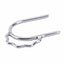 Weaver Leather Stainless Steel Lady Quick-On Barrel Spurs featuring a polished silver finish and a unique scalloped wire-formed heel band. These durable, lightweight western equestrian spurs are designed for easy attachment and quick-on use, making them perfect for barrel racing and rodeo events. High-quality ladies equestrian gear optimized for performance and style in the arena.