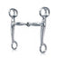 Polished Weaver Leather Stainless Steel Tom Thumb Snaffle Bit with a 5" jointed mouthpiece and 6.5" cheeks. This high-quality horse bit features double loops on the upper shanks for headstall and curb strap attachment, offering gentle leverage and clear cues. A durable, corrosion-resistant essential for western horse tack collections, perfect for riders seeking a transitional training bit.