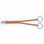 Weaver Leather Training Fork crafted from premium Hermann Oak Russet Harness Leather. This 1" x 12" breast collar attachment features white contrast stitching, a heavy-duty scissor snap for easy attachment, and two polished stainless steel rings at the bifurcated ends. Durable western horse tack designed for effective training and everyday equestrian use.