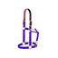 Weaver Equine 1" Purple Nylon Breakaway Horse Halter featuring an adjustable chin strap and convenient throat snap. Crafted with durable triple-ply nylon and premium brass-plated hardware for a professional look. The leather breakaway crownpiece provides essential safety during turnout by snapping under pressure. This vibrant purple halter combines style and functionality, making it a must-have piece of horse tack for daily stable use and equestrian safety.