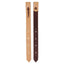 Weaver Equine 1-3/4 inch Leather Billets in natural tan and dark brown. These heavy-duty western saddle billets feature white contrast stitching and decorative diamond patterns around the adjustment holes. Crafted from high-quality leather for durability and style, these horse tack essentials are designed for reliable girth attachment. Perfect for updating your western saddle gear with professional-grade equestrian accessories.